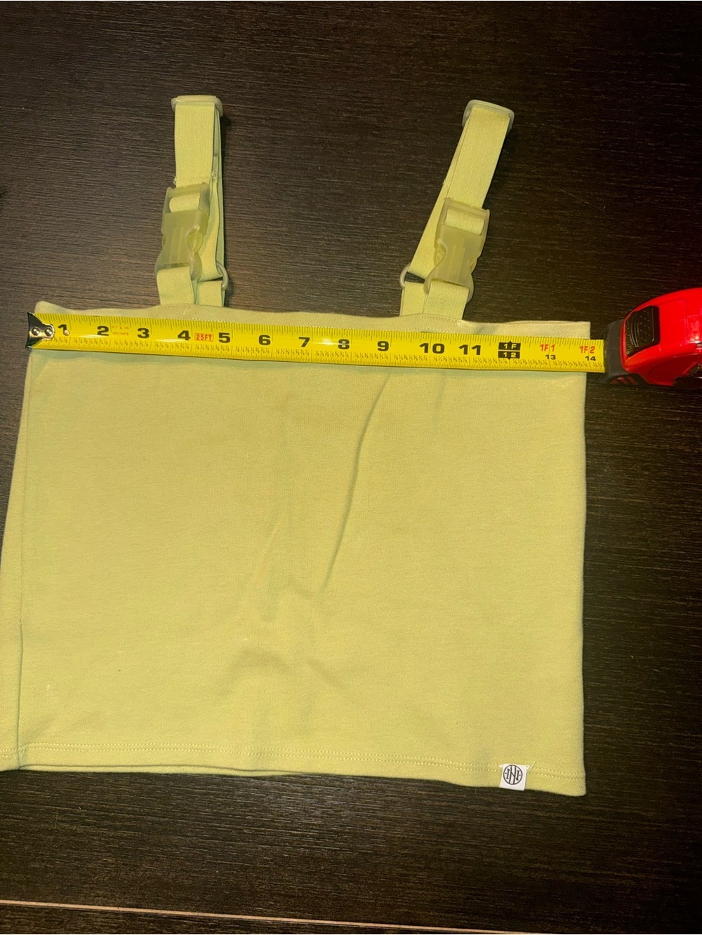 Lime Yellow Crop Tank Y2K Buckle Strap Top Futuristic style - Picture 4 of 5